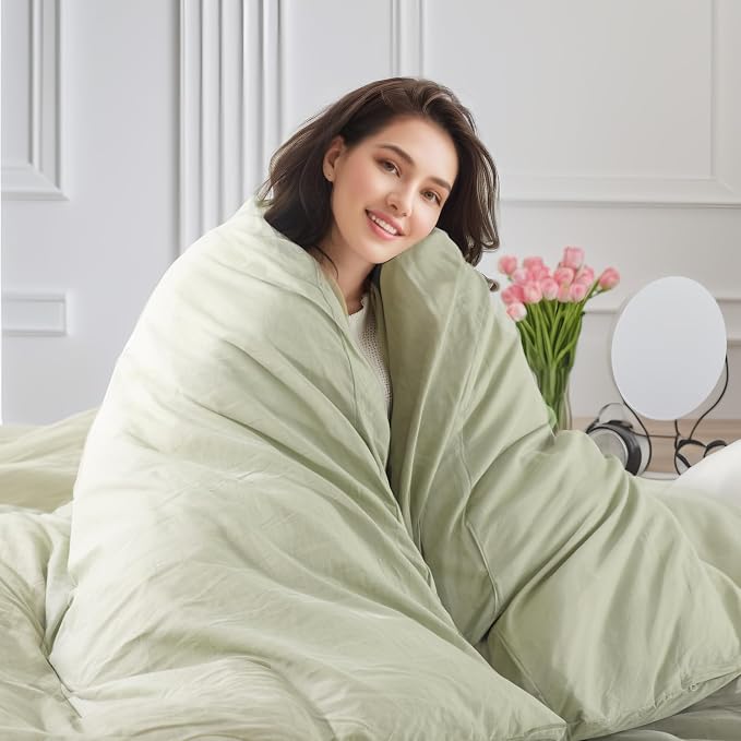 NEXHOME PRO Duvet Cover Set California King Linen Feel Textured Organic Natural - Image 6