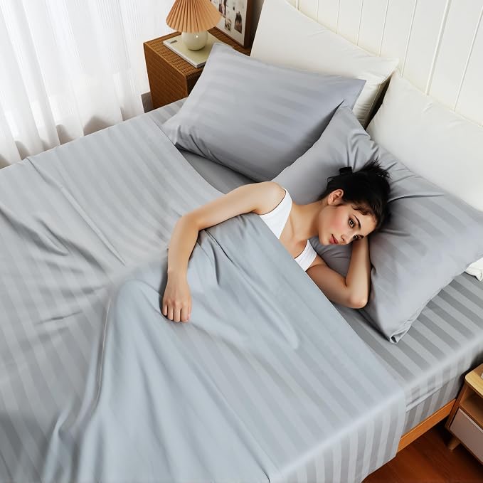 Cotton Flat Sheets Only, 600 TC 100% Cotton Flat Sheet Top Sheet Only, Cal King - Image 5
