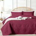 akkialla Full/Queen Quilt Set, Burgundy Lightweight Microfiber Bedspread by akkialla