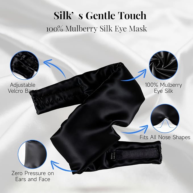 Silk Sleep Mask – 100% Mulberry Silk Eye Mask - Image 3