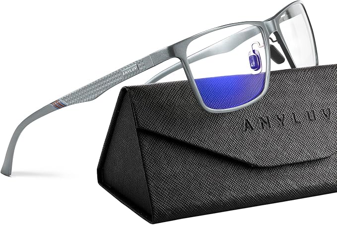ANYLUV Blue Light Glasses Men, Relieve Eyestrain and Eye Protection, Al-Mg by ANYLUV