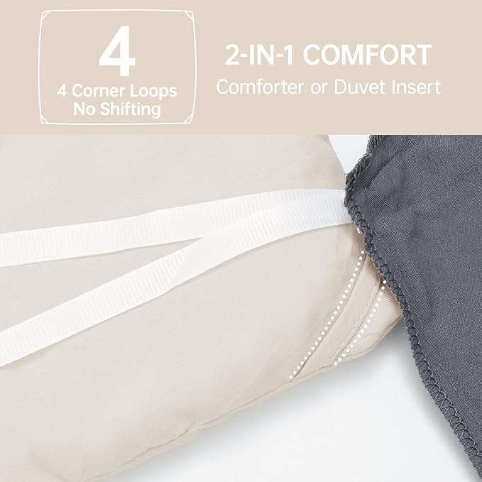 MUXHOMO Beige King Size Comforter Set, All Season Ultra Soft Down Alternative - Image 6