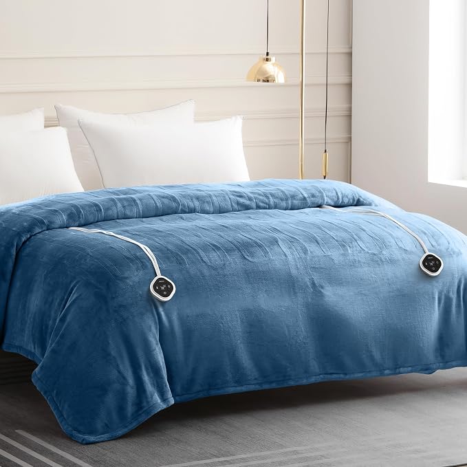 HOMLYNS LuxeHeat Heated Blanket Electric Blanket Queen Size, Soft Flannel - Image 7