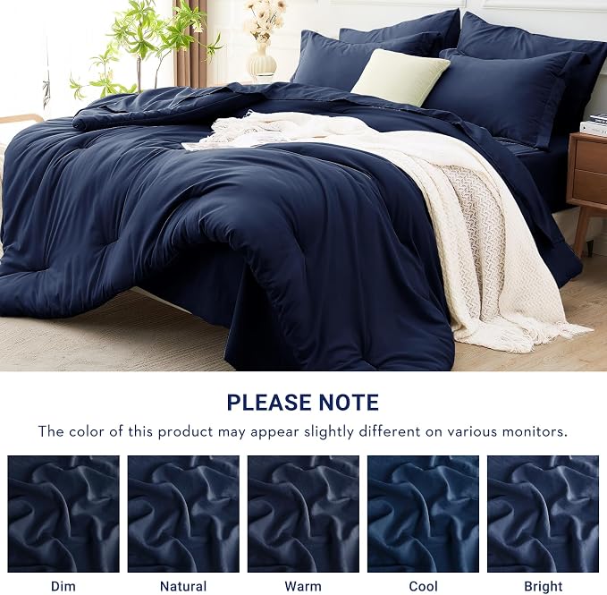 MUXHOMO 7 Pieces Full Comforter Set, Soft Bed in a Bag Full Size, All Season - Image 8