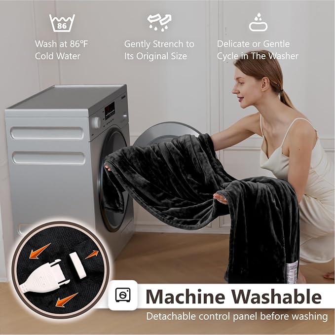 Wapaneus Heated Blanket Electric Queen Size 84"x90"-Dual Control - Image 5