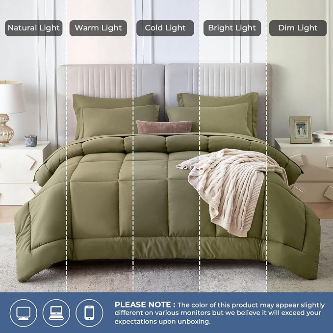 Sasttie California King Comforter Set, 7 Pieces Cal King Bed in a Bag, Complete - Image 8