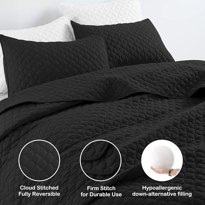 HORIMOTE HOME Quilt Set Twin Size, Soft Coverlet Set Lightweight Microfiber - Image 2