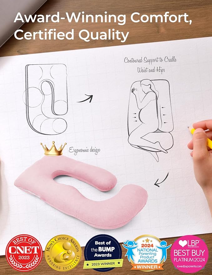 Momcozy Pregnancy Pillows for Sleeping, U Shaped Full Body Maternity Pillow for - Image 5