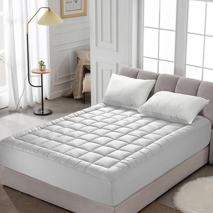 HYLEORY Queen Mattress Pad Quilted Fitted Mattress Protector Cooling Pillow Top - Image 7