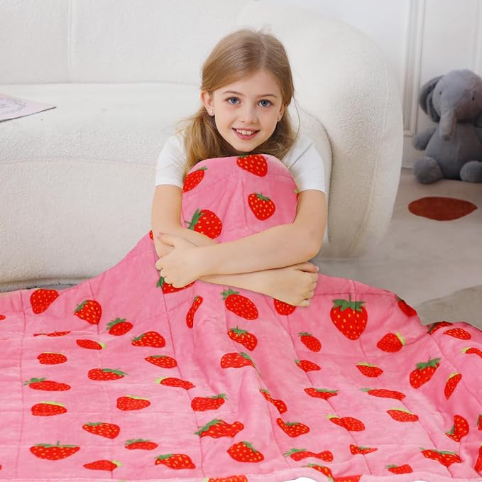 Aemicion Strawberry Pink Weighted Blanket - Image 5