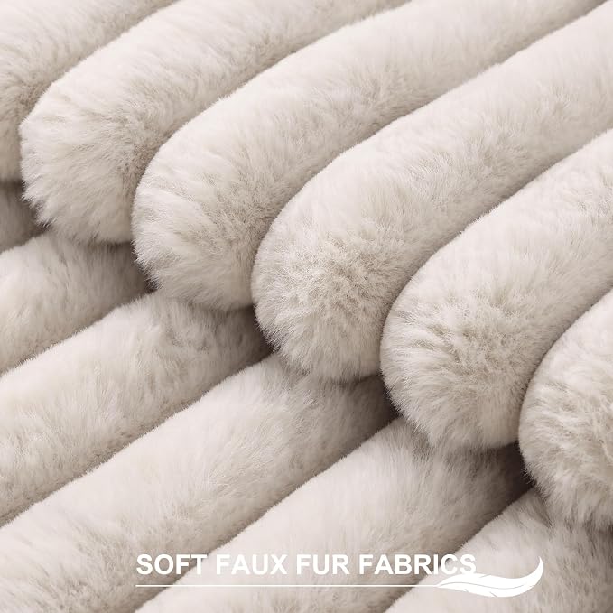 Pallene Faux Fur Plush Throw Pillow Covers 22x22 Set of 2, Luxury Soft Fluffy - Image 2