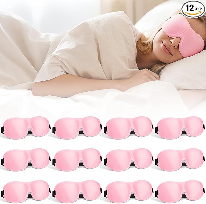 Bonuci 12 Pack Sleep Mask Blackout 3D Eye Mask by Bonuci