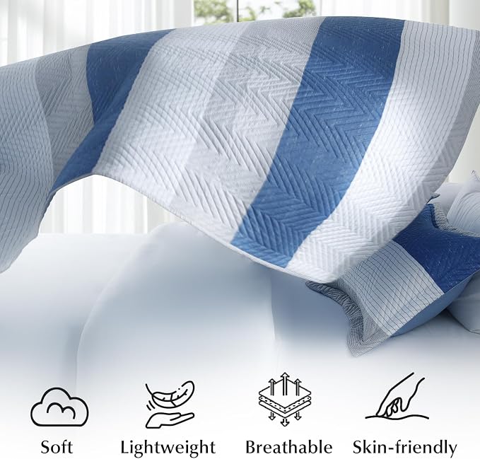 GOONE XL King Quilt Set 106x96 Inches, Lightweight Coverlet Set, Reversible Bed - Image 6