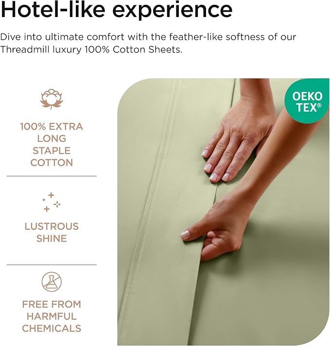 Threadmill Luxury 800 Thread Count Queen 100% Cotton Sheets - Image 5