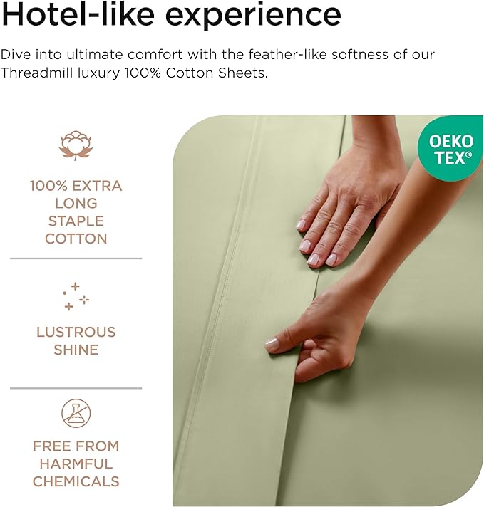 Threadmill Luxury 800 Thread Count California King 100% Cotton Sheets - Image 5