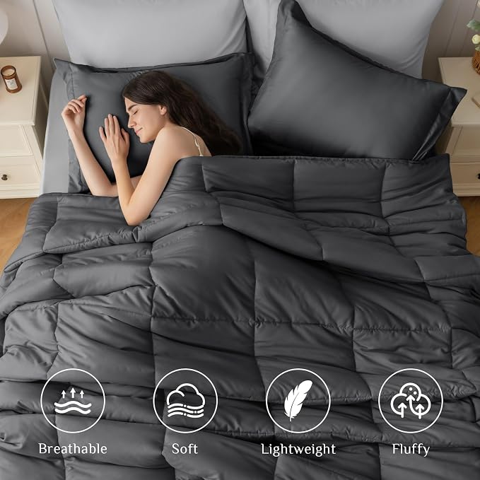 JOLLYVOGUE Twin Comforter Set, Ultra-Soft Bed in a Bag Twin Size 5 Pieces - Image 2