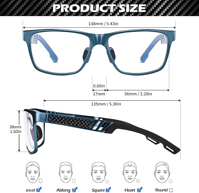 ANYLUV Blue Light Blocking Glasses Men Computer Gaming Glasses Lightweight - Image 5