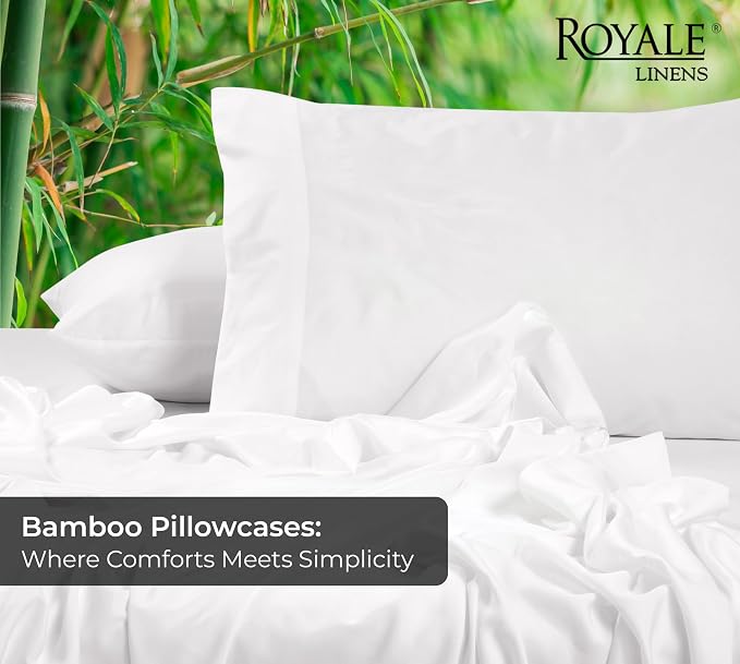 Royale Linens Cooling Pillow Cases King Size Set of 2-100% Rayon Derived from - Image 2