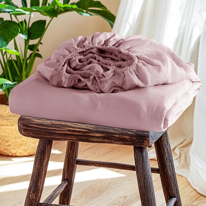 SONORO KATE 100% French Linen Fitted Sheet by SONOROKATE