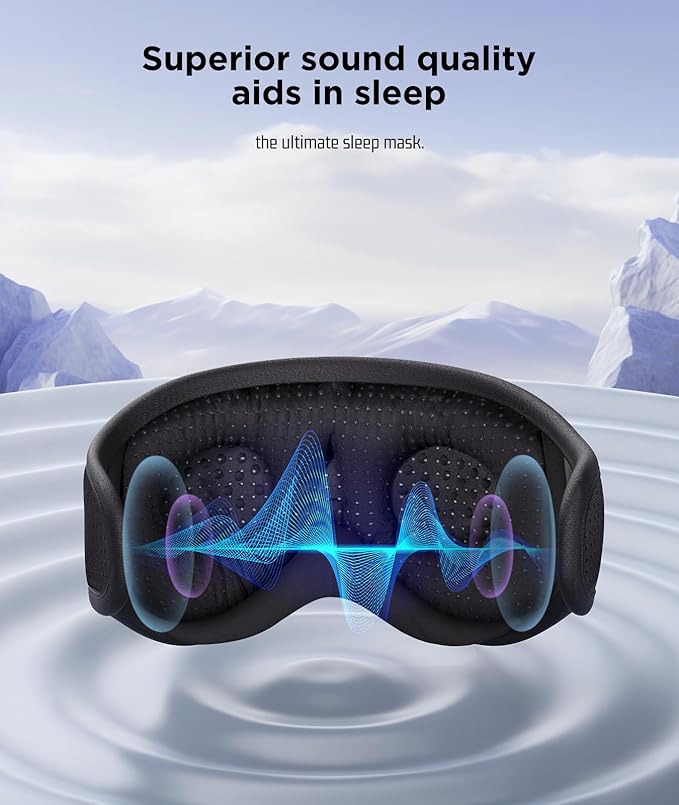 LC-dolida Sleep Mask Bluetooth Headphones Weighted Sleeping Mask 3D Eye Mask - Image 5