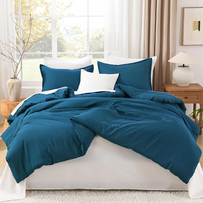 Litanika Teal Comforter California King Size, 3 Pieces Cal King Turquoise - Image 3