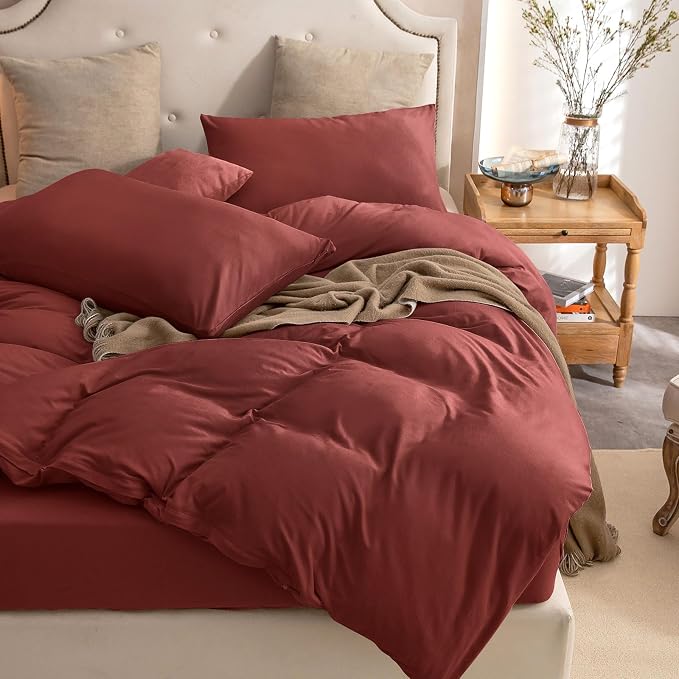 PURE ERA Jersey Knit Duvet Cover Set 100% T-Shirt Cotton Super Soft Comfy 3pc - Image 4