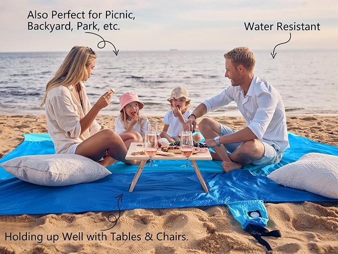WEKAPO Beach Blanket Sandproof Waterproof, Extra Large Beach Mat, Oversized & - Image 4