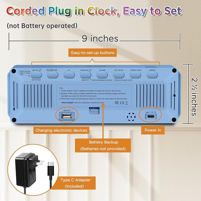 Peakeep Loud Digital Alarm Clock Large Display - Image 8