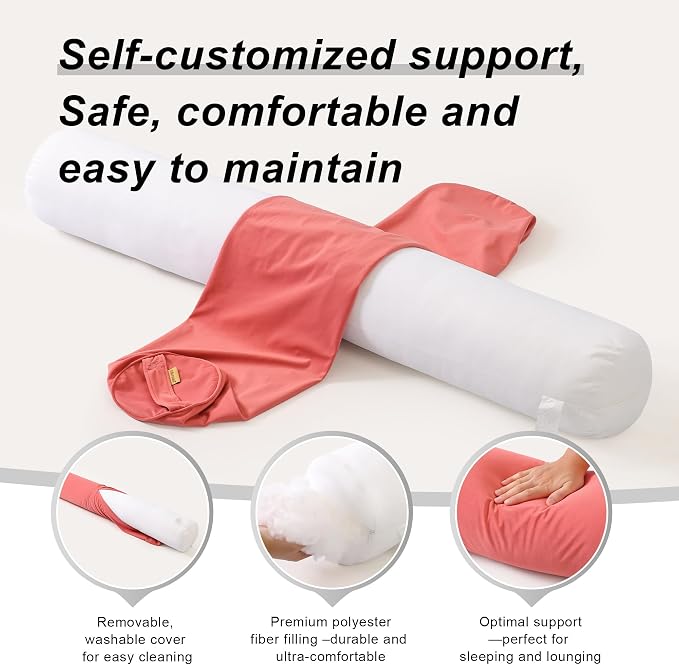 Body Pillow for Adults, Long Round Pillow, Big Cylindrical Pillow, Large Full - Image 4