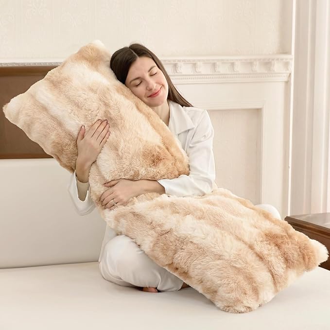ZonLi Fluffy Body Pillow for Adults, Fuzzy Faux Fur Body Pillow by Zonli