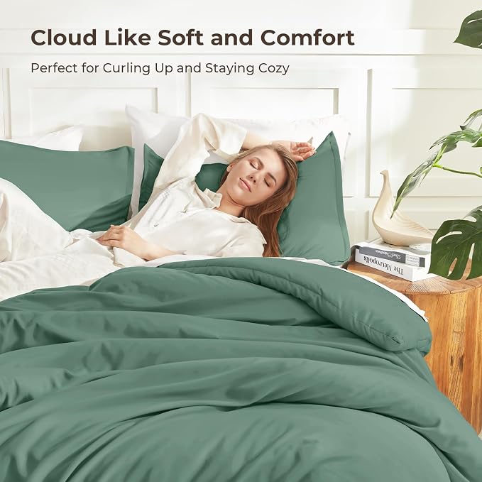 Litanika Comforters Twin/Twin XL Size Haze Green, 2 Pieces Lightweight Solid - Image 2
