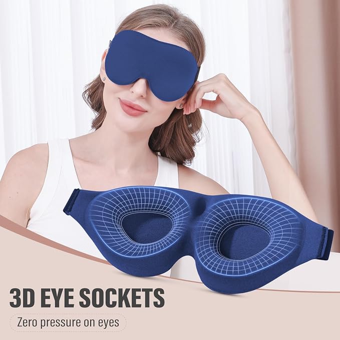 YIVIEW Sleep Mask for Side Sleeper, Complete Light Blocking 3D Pink Sleeping - Image 4