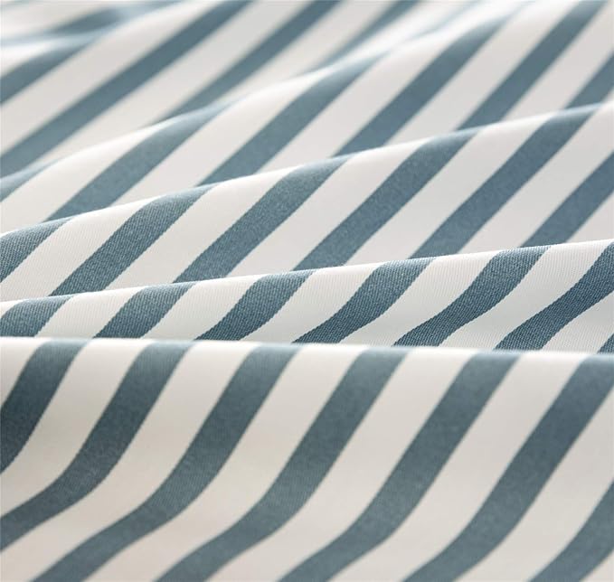 JELLYMONI 100% Natural Cotton 3pcs Striped Duvet Cover Sets, - Image 4