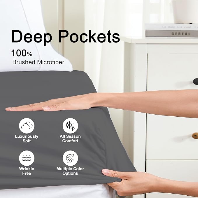 Hotella 100% Microfiber Ultra Soft 60"x80" Queen Size Fitted Sheet Only - Image 3