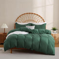 JSD Hunter Green Duvet Cover Set King Size, 3 Piece Duvet Cover by JSD