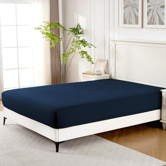 ROSE&RISY Dark Grey Twin Fitted Sheet, Soft and Breathable - Image 2