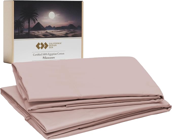 California Design Den King Pillow Cases Set of 2-100% Egyptian Cotton Pillow by CaliforniaDesignDen