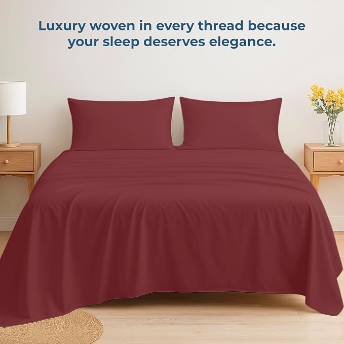 Royale Linens 100% Organic Cotton Twin XL Flat Sheet Only - Image 6