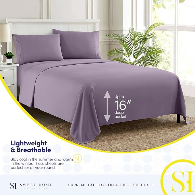 Twin XL Sheets - Breathable Luxury Sheets - 1800 Supreme Collection Extra Soft - Image 3