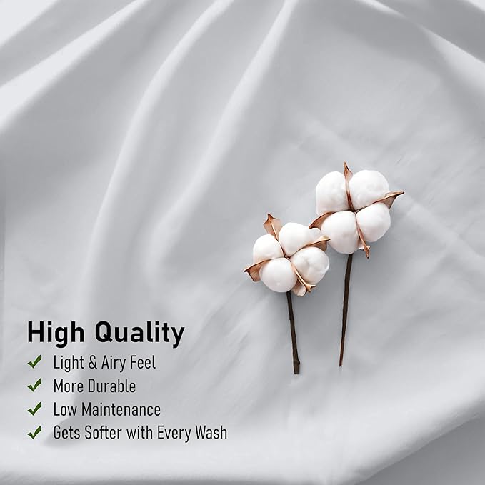 RUVANTI 100% Cotton Sheets – California King Percale Bedding, Cooling & - Image 5