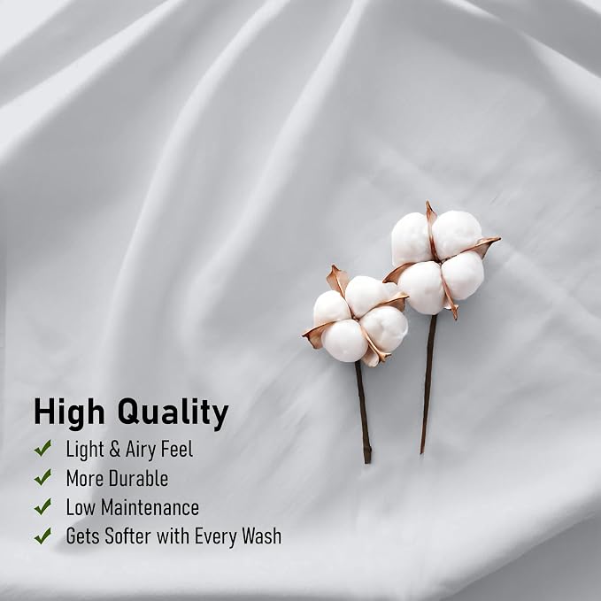 RUVANTI 100% Cotton Sheets – Twin Size Percale Bedding, Cooling & Breathable - Image 5