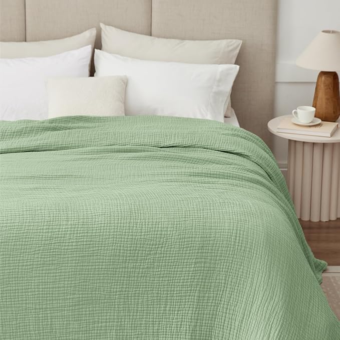 100% Cotton Muslin Blanket 40" x 40", Breathable and Lightweight Cotton Throw - Image 4