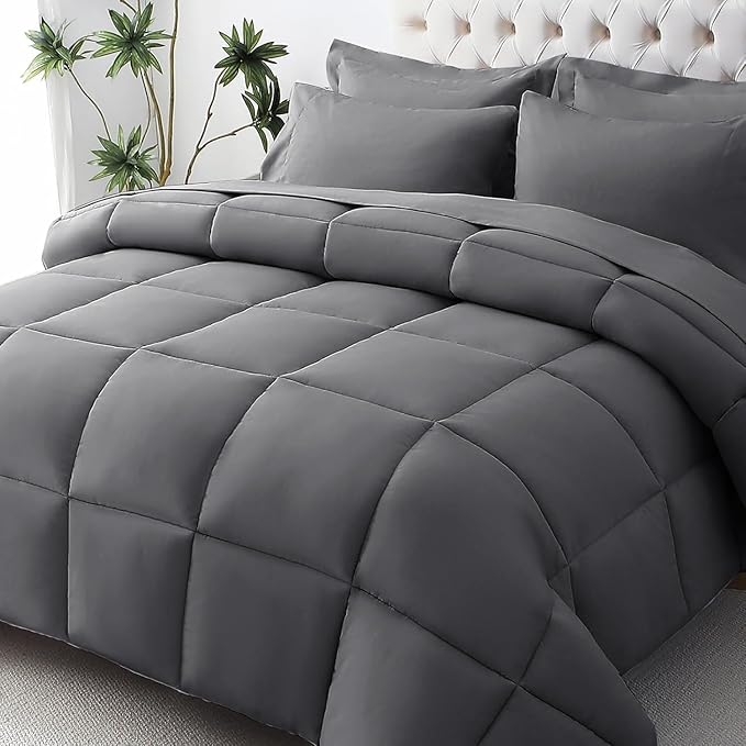 JOLLYVOGUE Queen Comforter Set, Ultra-Soft Bed in a Bag Queen Size 7 Pieces by JOLLYVOGUE