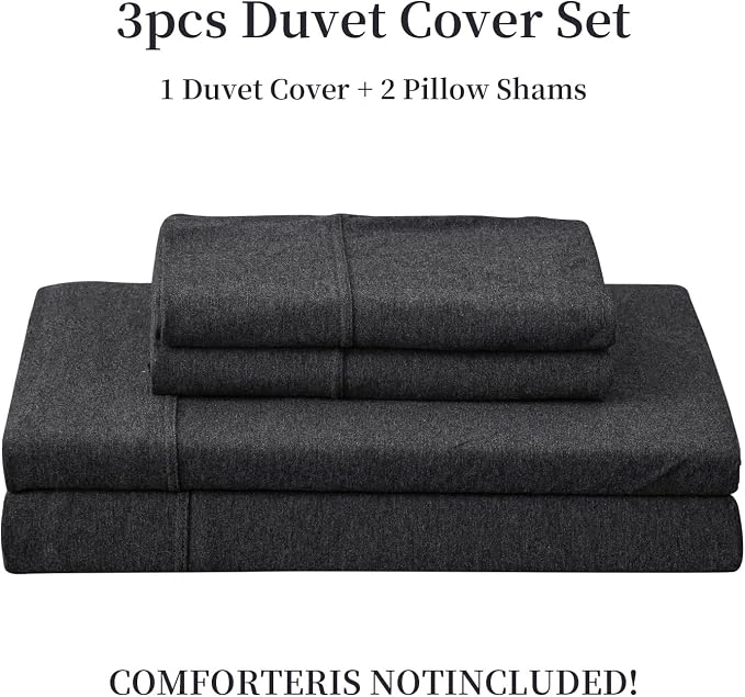 PURE ERA Jersey Knit Duvet Cover Set 100% T-Shirt Cotton Super Soft Comfy 3pc - Image 7