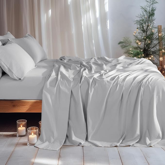 LBRO2M 100% Pure Linen Sheet Set Deep Pocket Up to 16" Bed Sheets Sets - Image 2