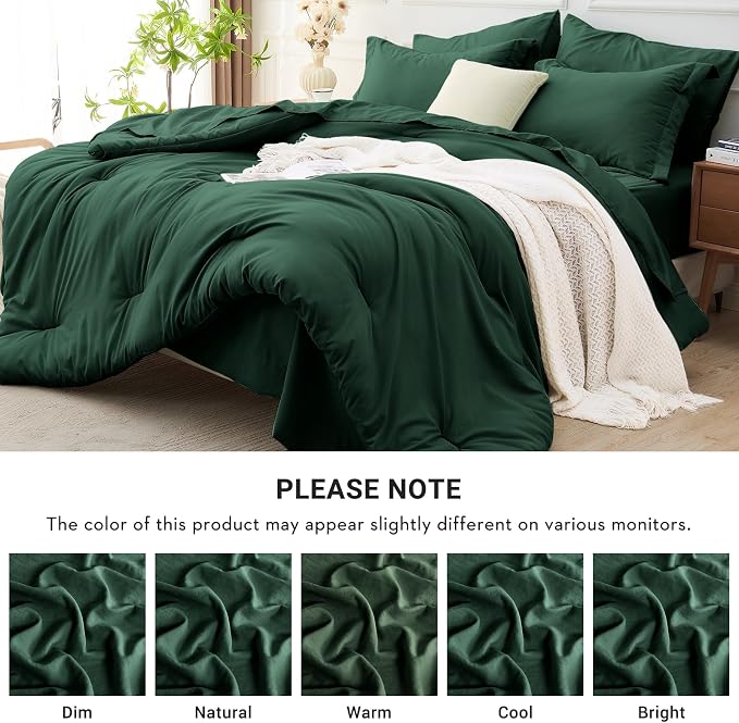 MUXHOMO 7 Pieces King Comforter Set, Soft Bed in a Bag King Size, All Season - Image 7