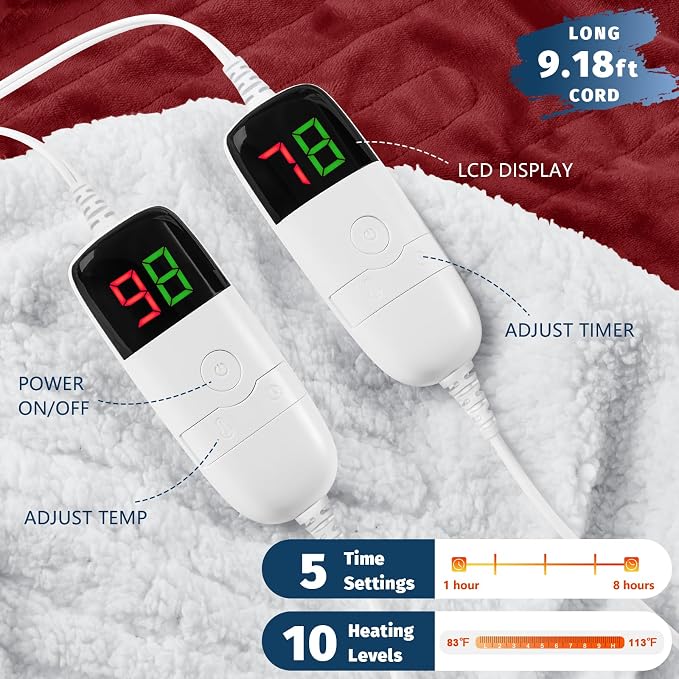 Heated Electric Blanket Queen Size - Image 3