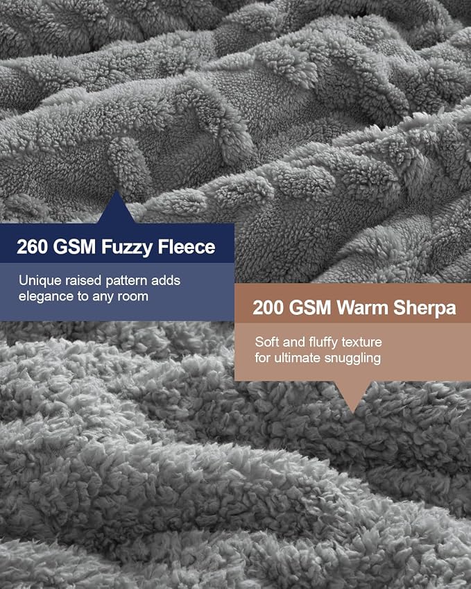 Super Fuzzy Soft Sherpa Fleece Weighted Blanket, 25 lbs Dual Sided Fluffy Heavy - Image 4
