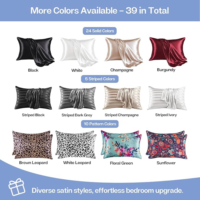 MR&HM Satin Pillowcase for Hair and Skin, Silk Satin Pillowcase 2 Pack - Image 7
