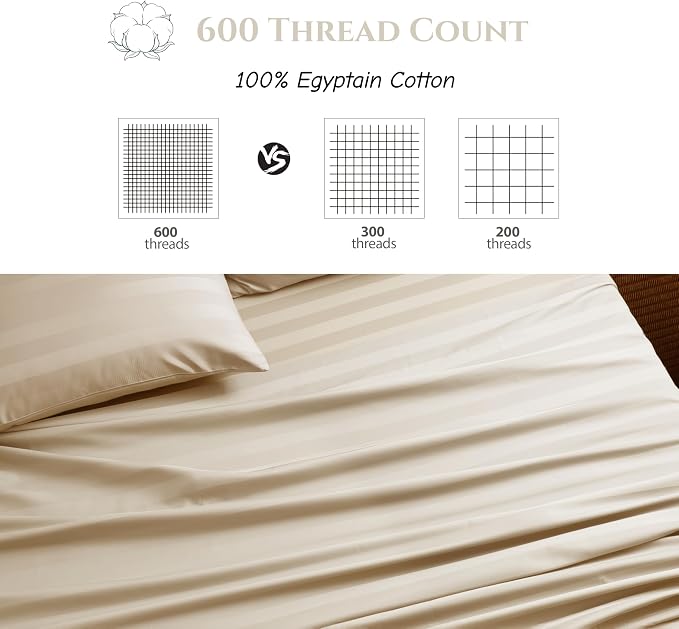 Cotton Flat Sheets Only, 600 TC 100% Cotton Flat Sheet Top Sheet Only, Twin - Image 3
